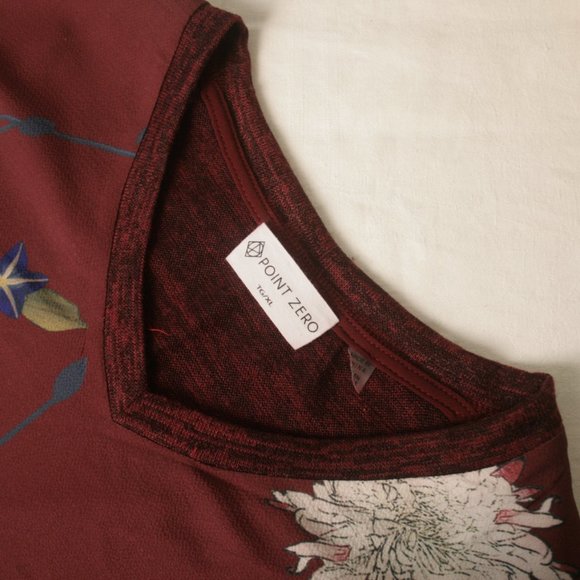 Point Zero v-Neck Pullover Blouse with sweater back & sleeves - Picture 6 of 6